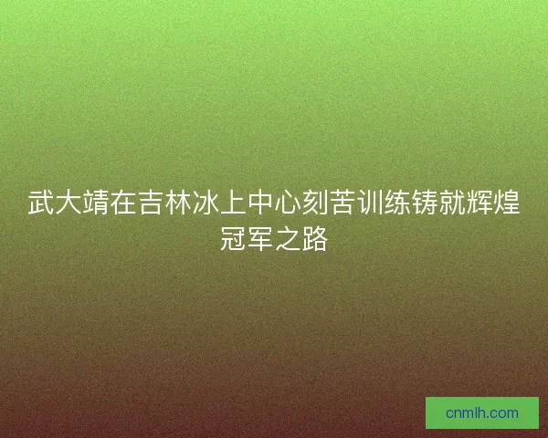 武大靖在吉林冰上中心刻苦训练铸就辉煌冠军之路 武大靖在吉林冰上中心刻苦训练铸就辉煌冠军之路