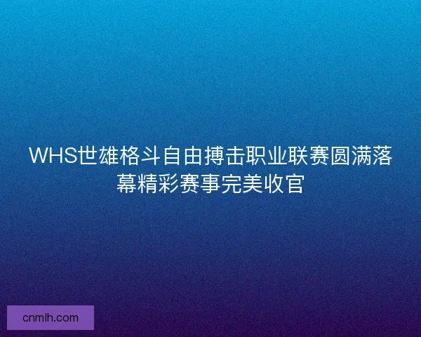 WHS世雄格斗自由搏击职业联赛圆满落幕精彩赛事完美收官