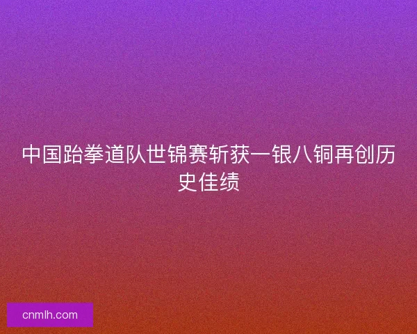 中国跆拳道队世锦赛斩获一银八铜再创历史佳绩 中国跆拳道队世锦赛斩获一银八铜再创历史佳绩