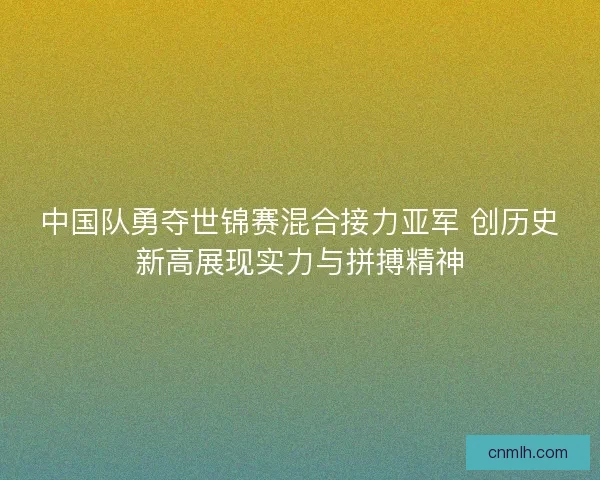 中国队勇夺世锦赛混合接力亚军 创历史新高展现实力与拼搏精神 中国队勇夺世锦赛混合接力亚军 创历史新高展现实力与拼搏精神